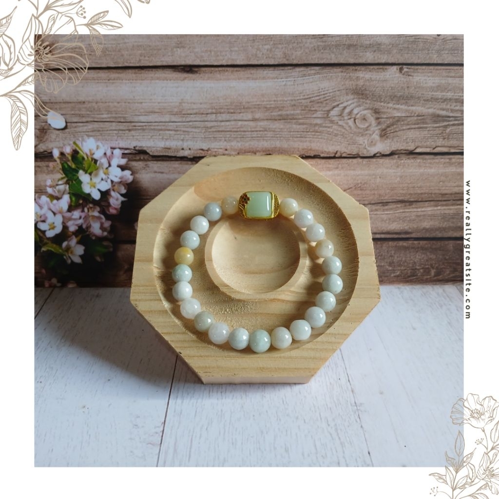 Gelang Giok Asli Burma Pastel