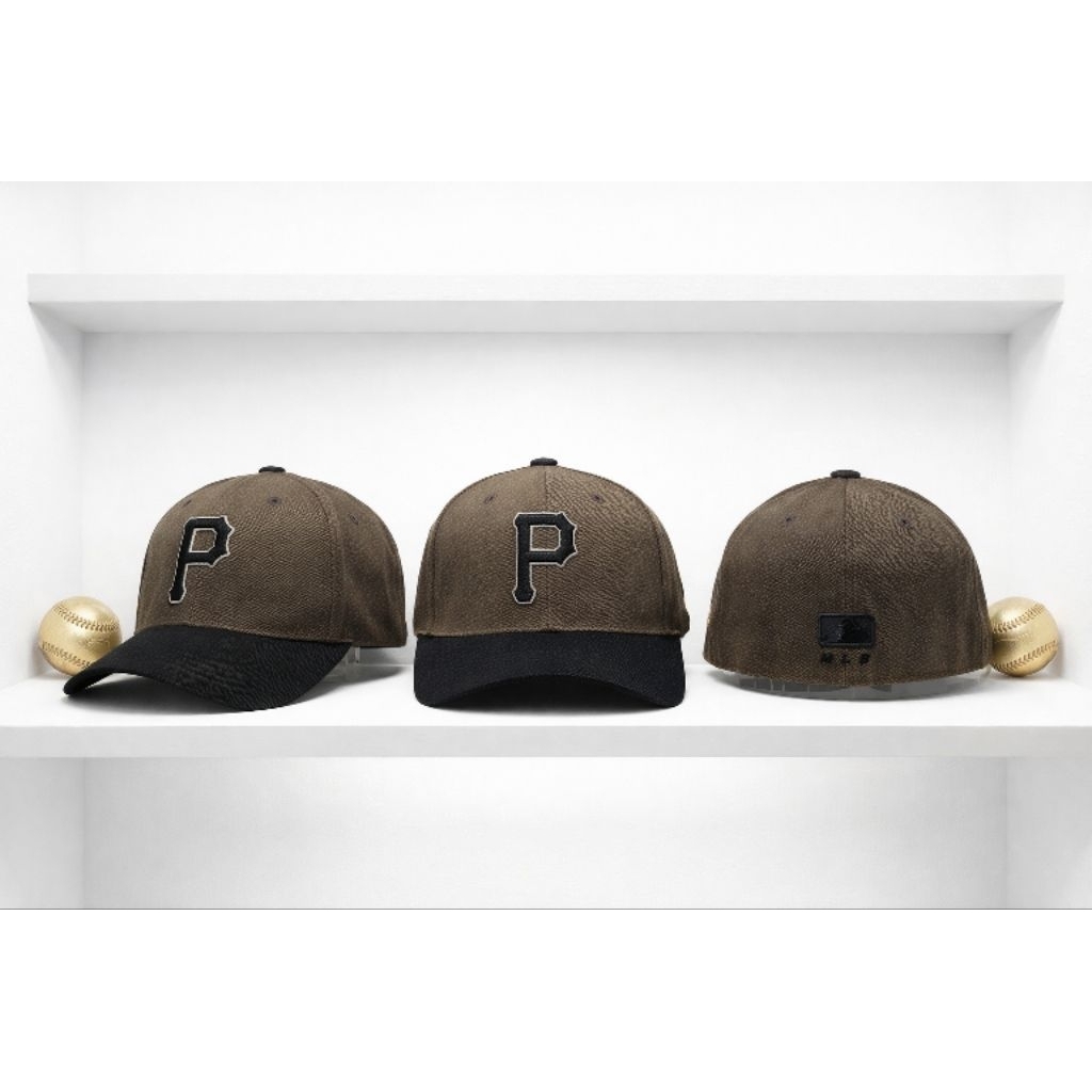 Topi Baseball Pittsburgh Pirates Fitted Cap M-XL Coklat Hitam