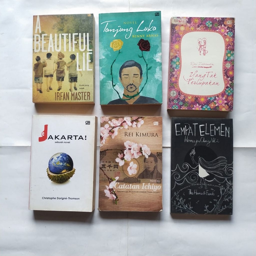 Buku Novel Fiksi, BEAUTIFUL LIE, TANJUNG LUKA, Yang Tak Terlupakan, JAKARTA, Catatan Ichiyo, EMPAT E