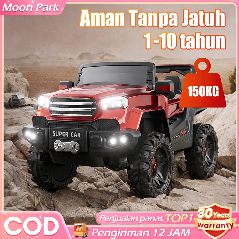 BEIGE Mobil Aki Anak Rc Off Road 4x4 Tahan Air Jeep Musik & Lampu Mobil Mainan Anak Laki Laki