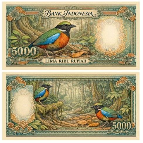 Uang 5000 Rupiah Novelty Burung Paok Kalimantan Tahun 1980