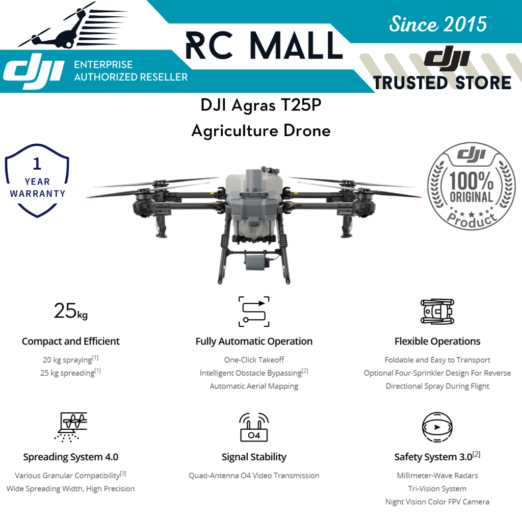 DJI Agras T25P Drone Pertanian Agriculture Drone Spraying Agriculture Drone DJI Agras T25P Drone Sem