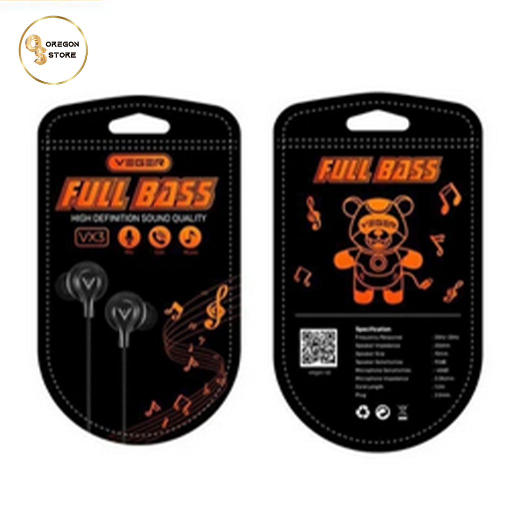 VEGER Earphone Kabel Full Bass VX3
