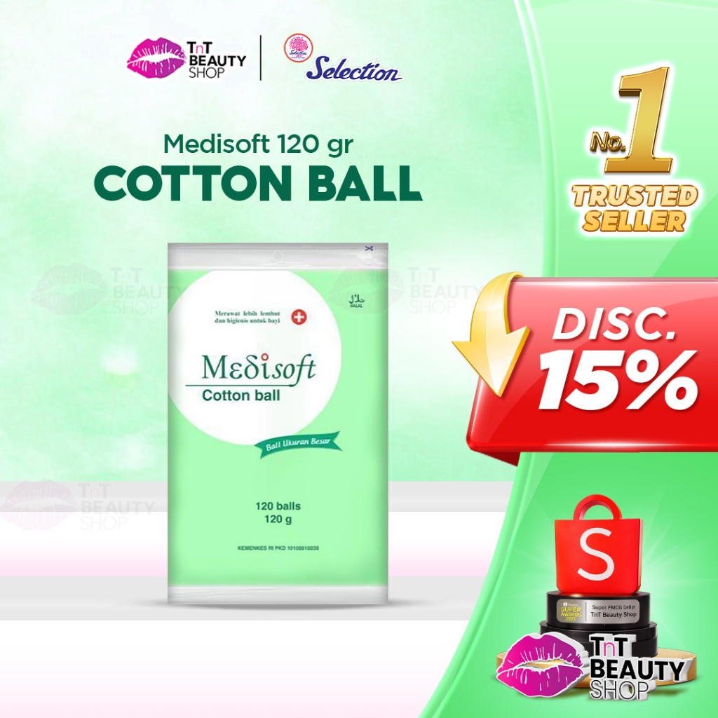 Medisoft Cotton Ball Besar 120s | Medisoft Kapas Bulat Bayi Cotton Ball 120gr  | Selection Pembersih