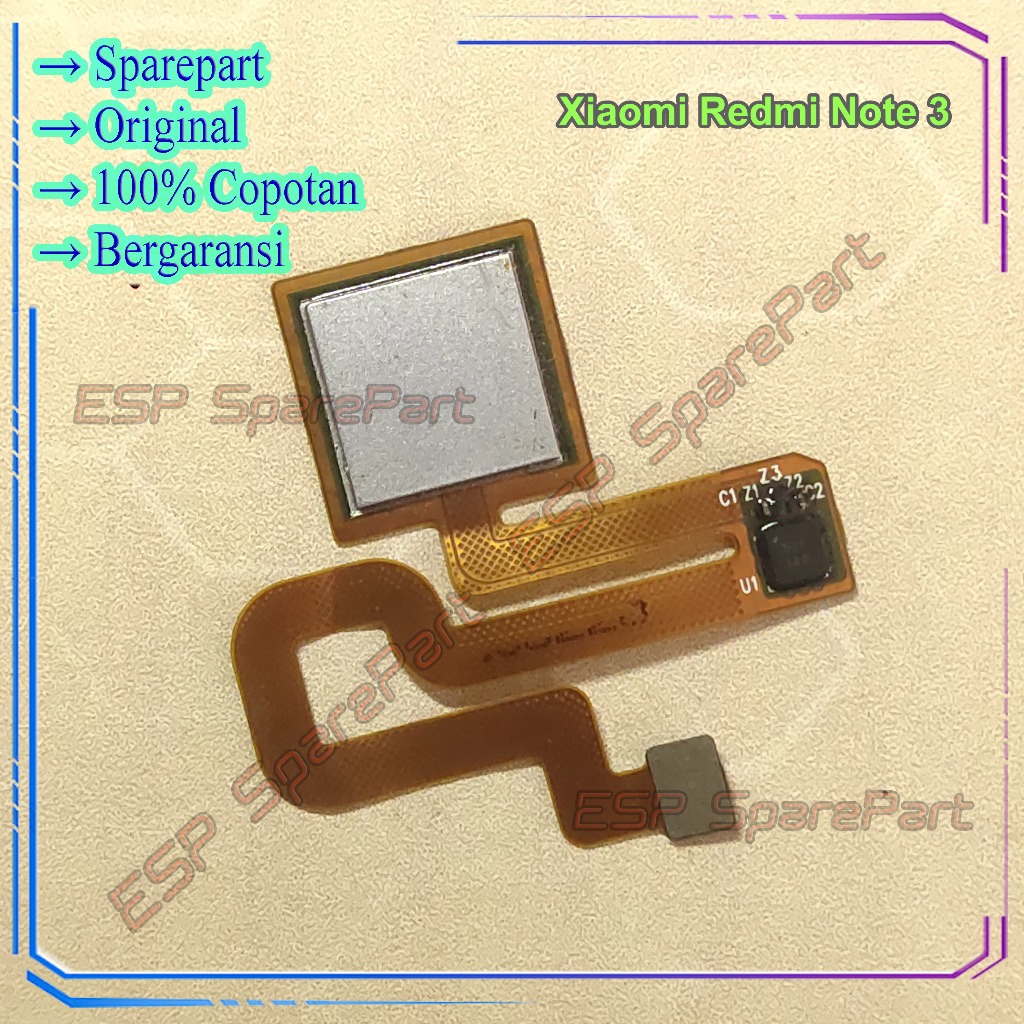 Fingerprint Xiaomi Redmi Note 3 Fleksibel Sensor Sidik Jari Copotan
