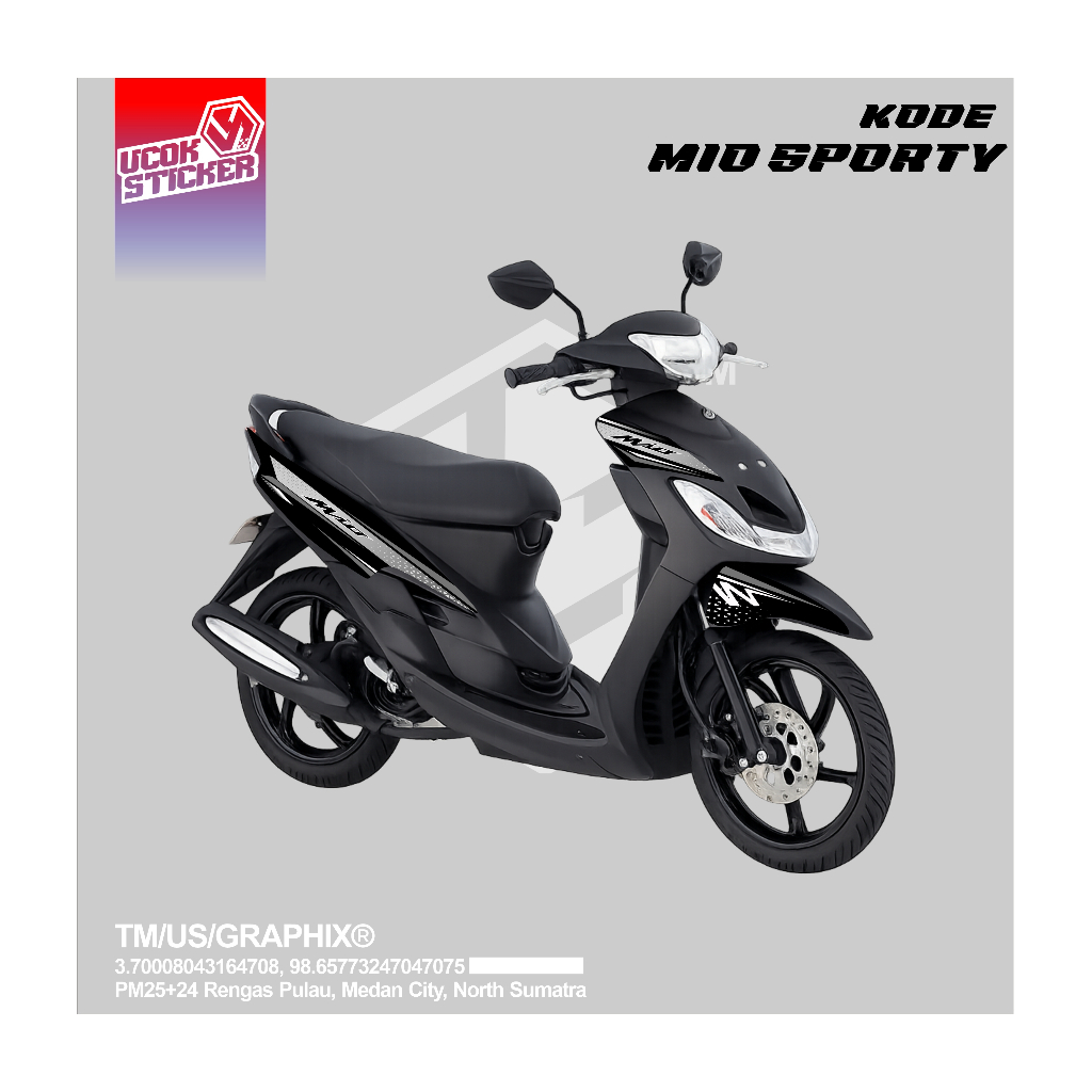 Sticker Striping Yamaha Mio Sporty Custom Full Body  Striping Mio Sporty Racing Style Sticker Body M