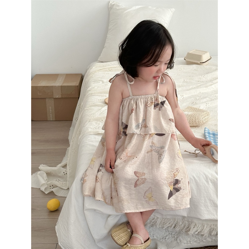 Uri Kids - Sohee Dress | Dress Anak Perempuan | Dress Panjang | Dress Pink | Dress Kupu Kupu | Dress