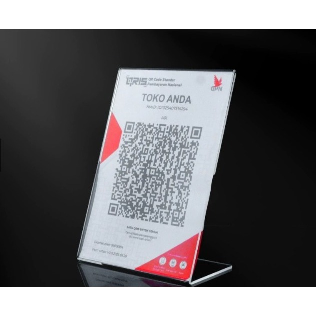 AKRILIK / DISPLAY BROSUR A5 / STAND AKRILIK QRIS A5 / DISPLAY AKRILIK A5 TYPE L EXPRES MAKASSAR