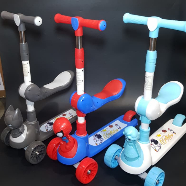 Scooter Anak dengan Dudukan Lipat - Skuter 2 in 1 dengan Dudukan