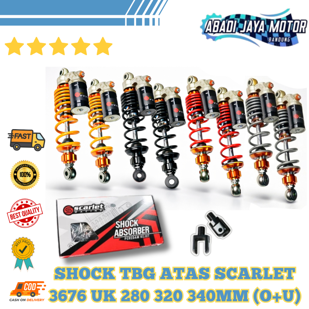 Shock Tabung Atas 3676 (O+U) [ Ukuran : 280, 320, & 340 MM ] { Merk Scarlet Racing }