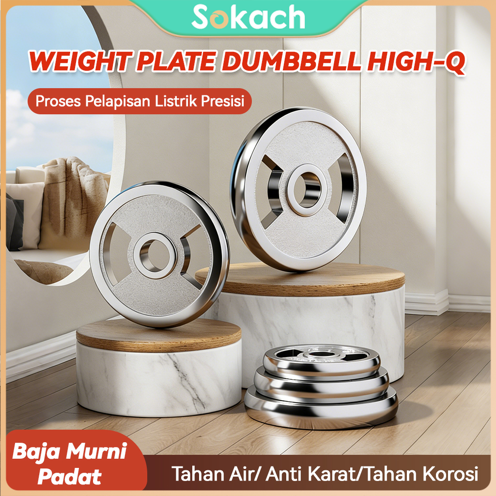 KIS Electroplated Weight Plate Barbel 3cm/5cm [5/10/15/20KG] / Plat Pemberat Barbel / Piringan Dumbe