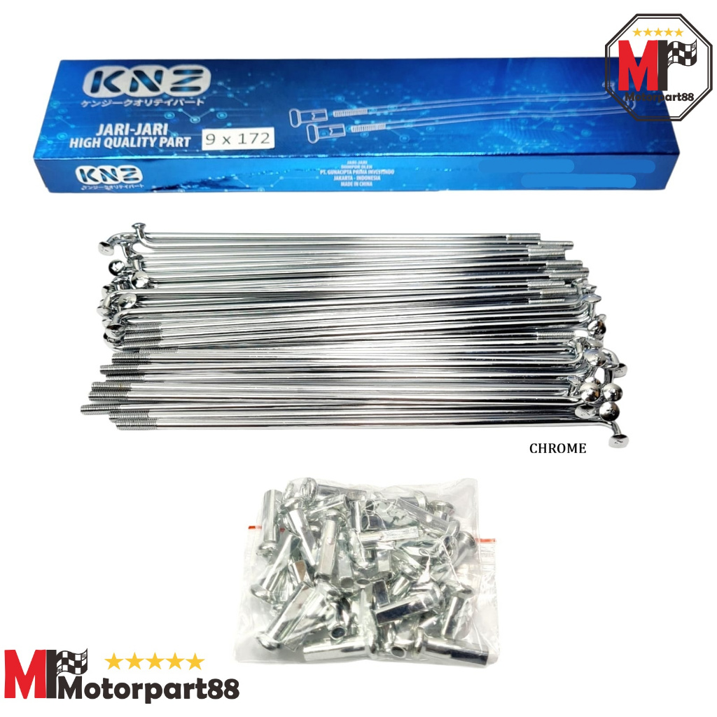 JARI JARI VELG KNZ JERUJI SPOKE SET CHROME 9 x 172 DEPAN WIN SMASH DISC SHOGUN 110 125 TORNADO TRS K