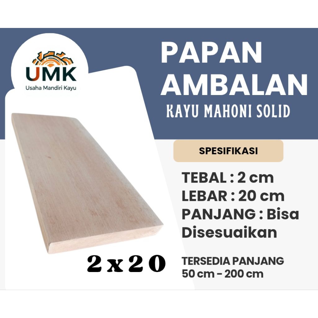 PAPAN AMBALAN | RAK KAYU | AMBALAN KAYU | RAK DINDING LEBAR 20 cm TEBAL 2 cm KAYU MAHONI SOLID