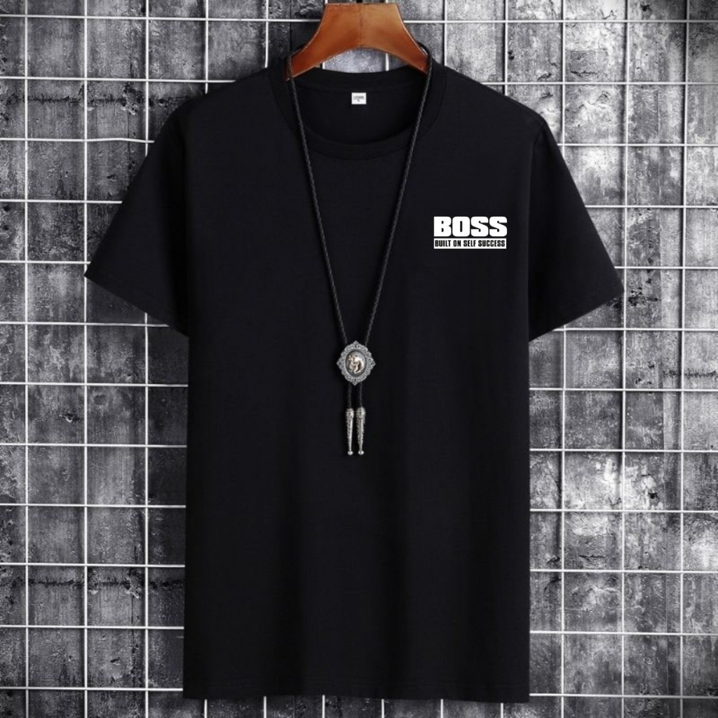 Baju Distro BOSS Motif Simple - Tshirt Kaos Katun Premium Pria Wanita - Kaos Distro Boss Pria