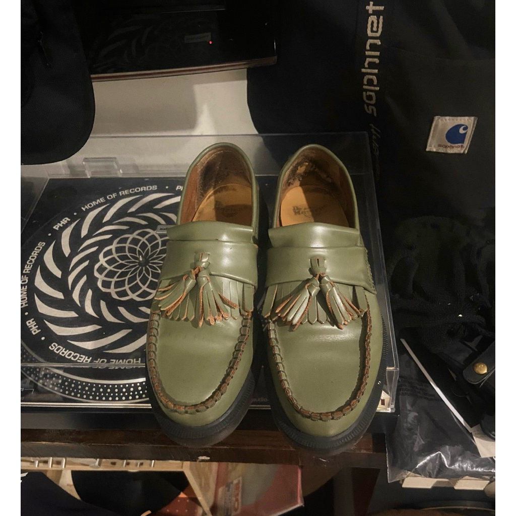 Dr.Martens(rare)adrian tassel loafers green smooth