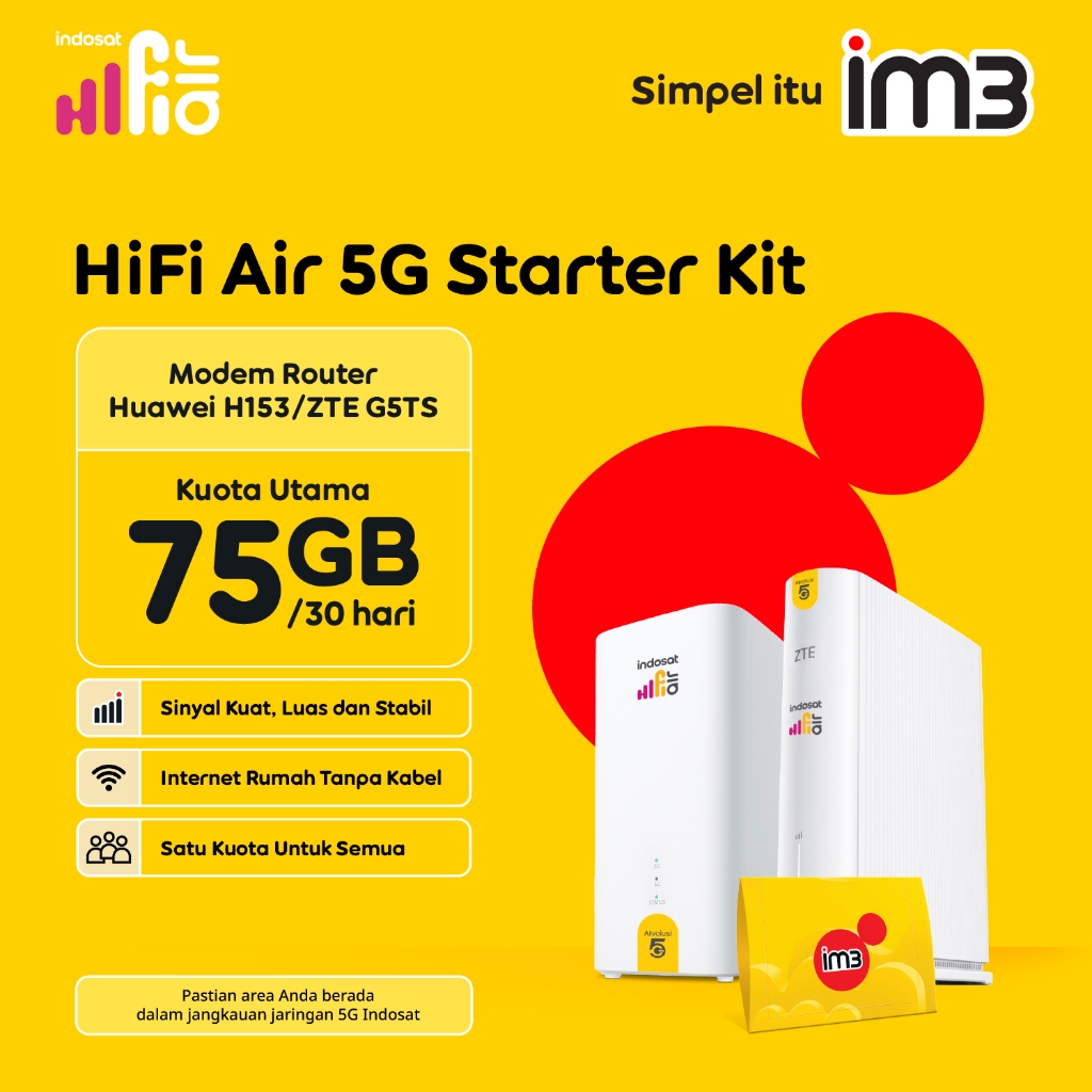 Indosat HiFi Air  : Modem + SIM Card IM3