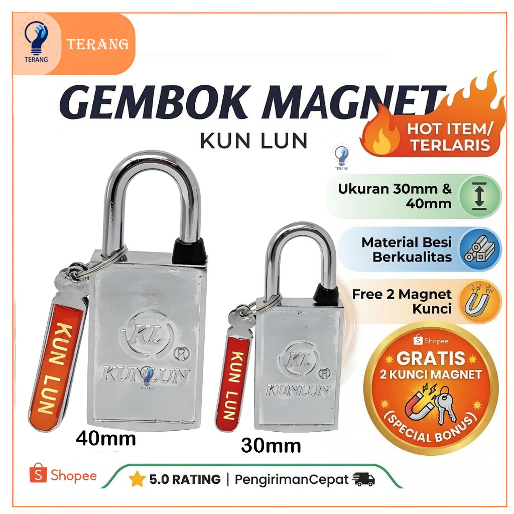 gembok magnet anti maling 30mm / 40mm KL