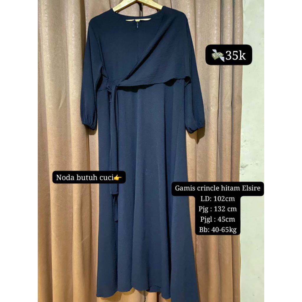 prilop gamis wanita warna hitam