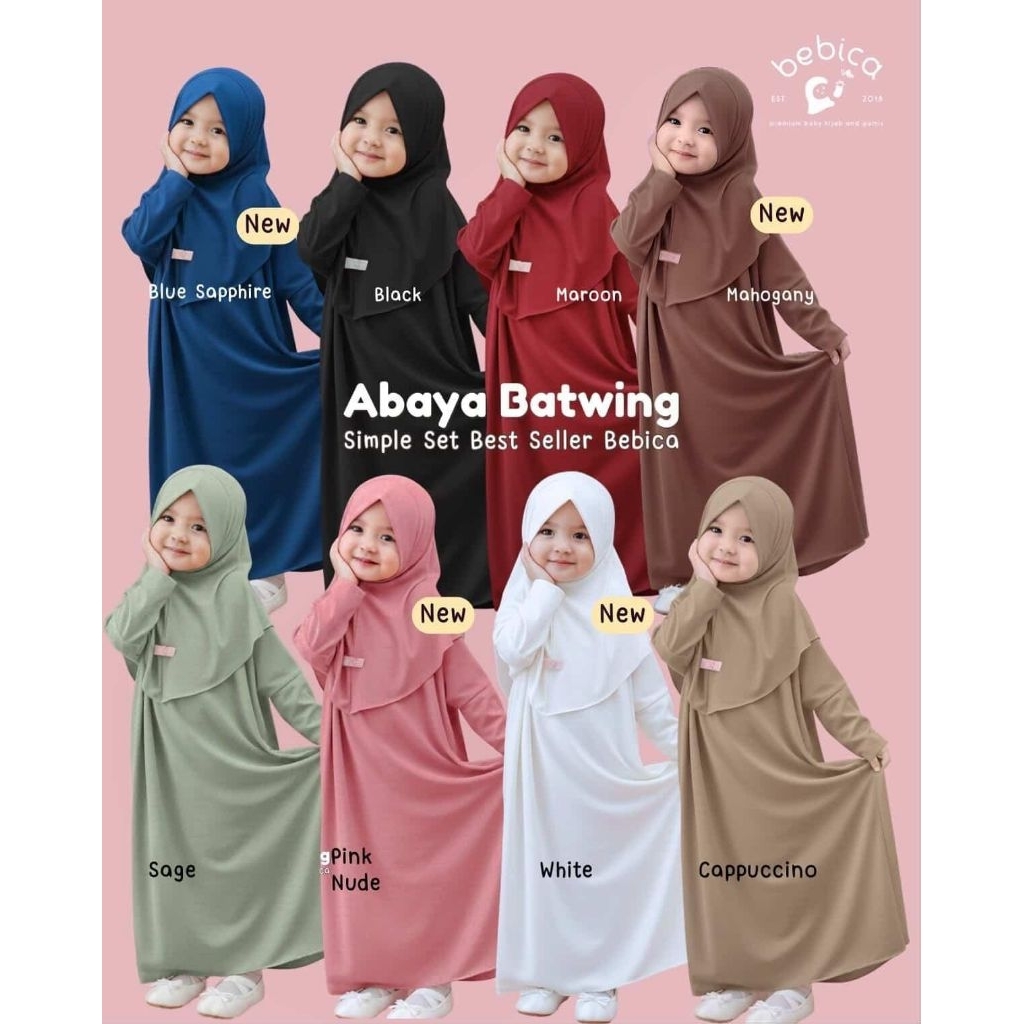 Baju Lebaran / Gamis Anak BEBICA - ABAYA BATWING PREMIUM - Makassarbaby