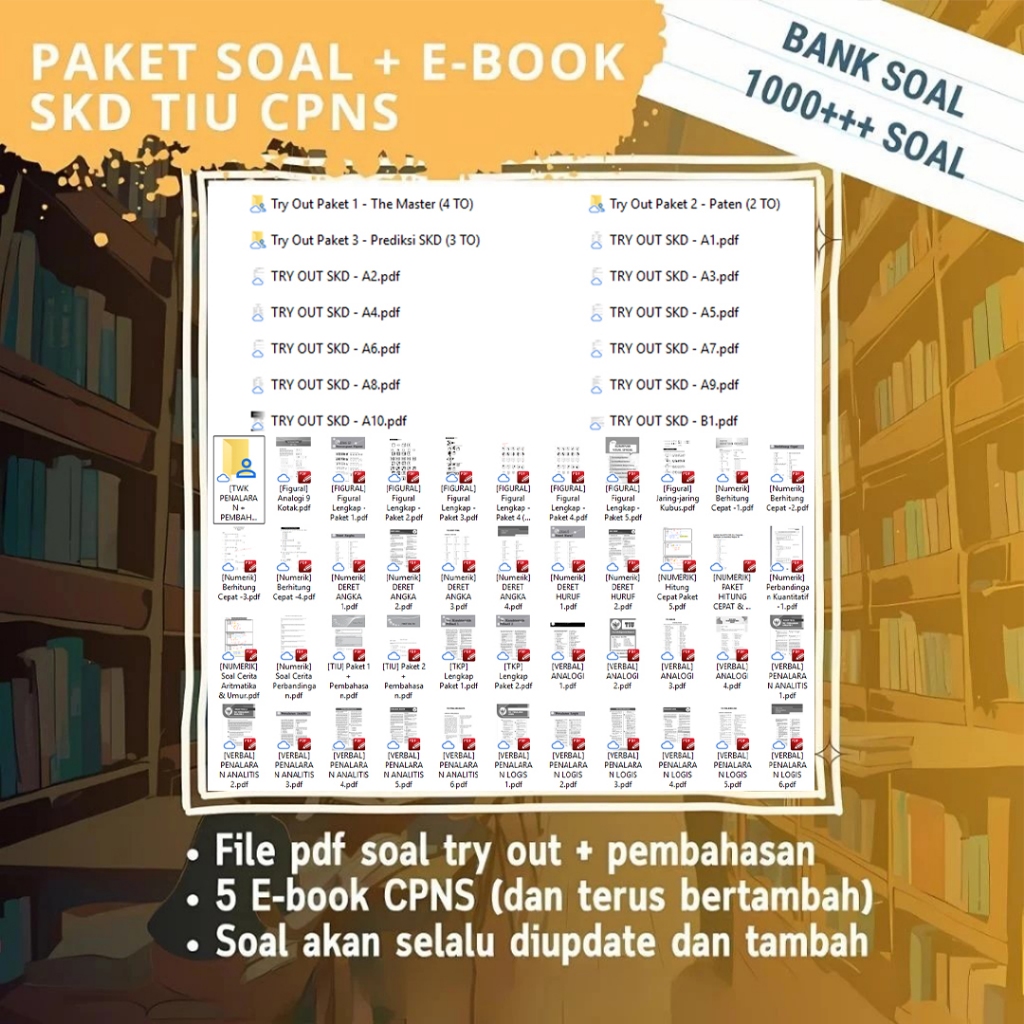 Paket Belajar Persiapan Tes CPNS Lengkap & Bank Soal 1000+ Materi SKD | Bimbel TIU + Try Out
