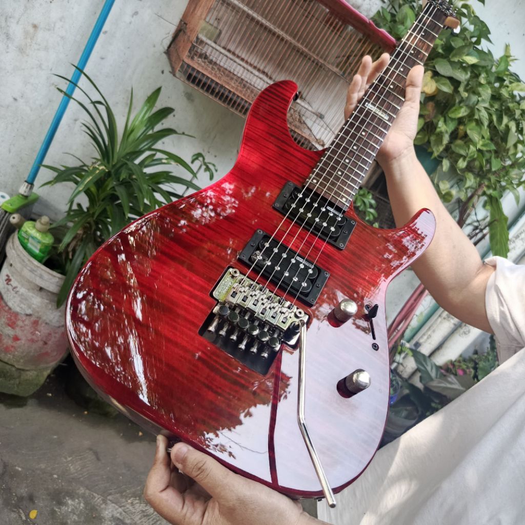 Gitar Elektrik ESP LTD M-100FM see thru Cherry Red
