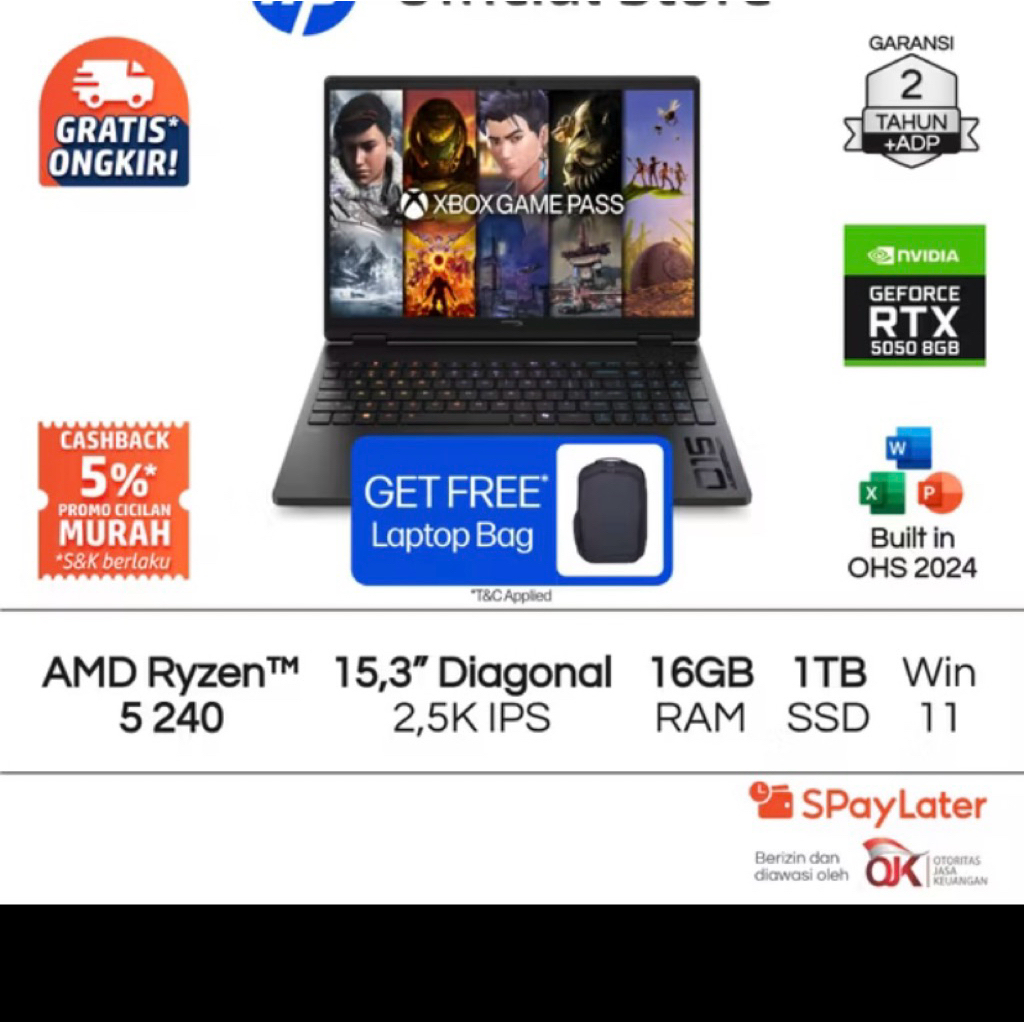 HyperX Omen laptop gaming AMD RYzen 5 NVIDIA