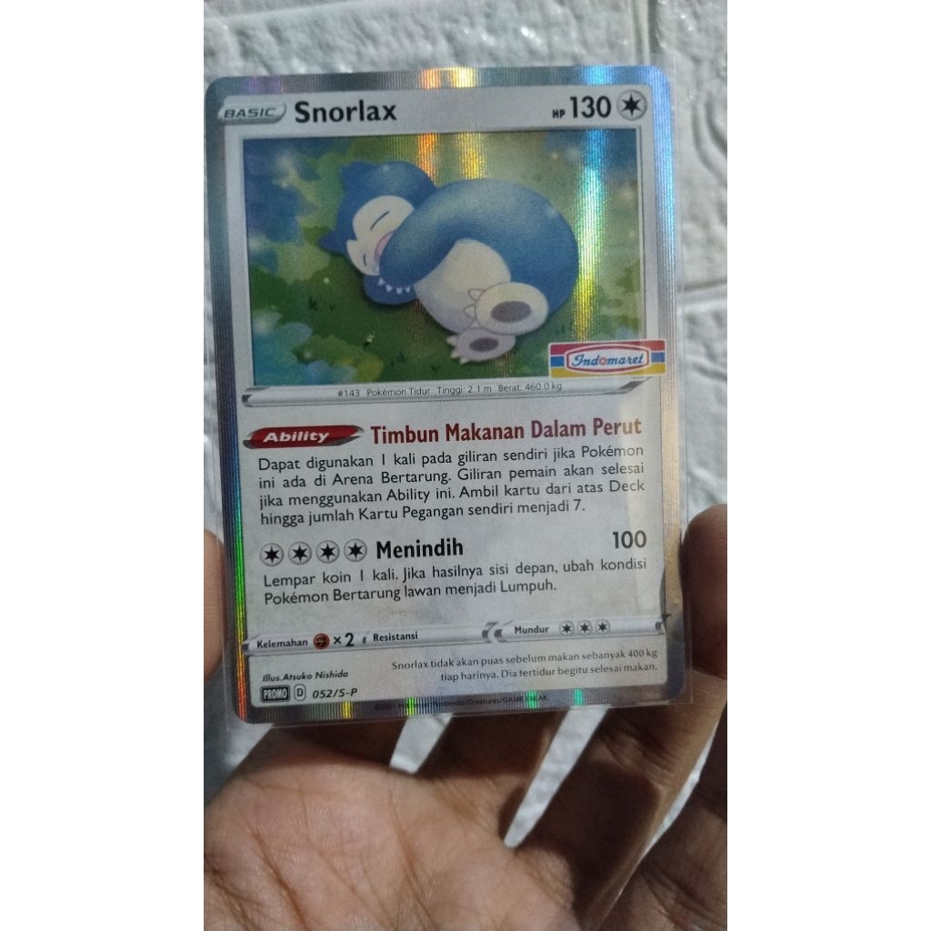 kartu pokemon Snorlax tidur promo Indomaret