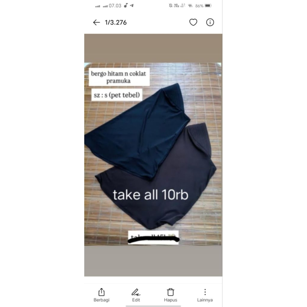 hijab sport coklat&hitam