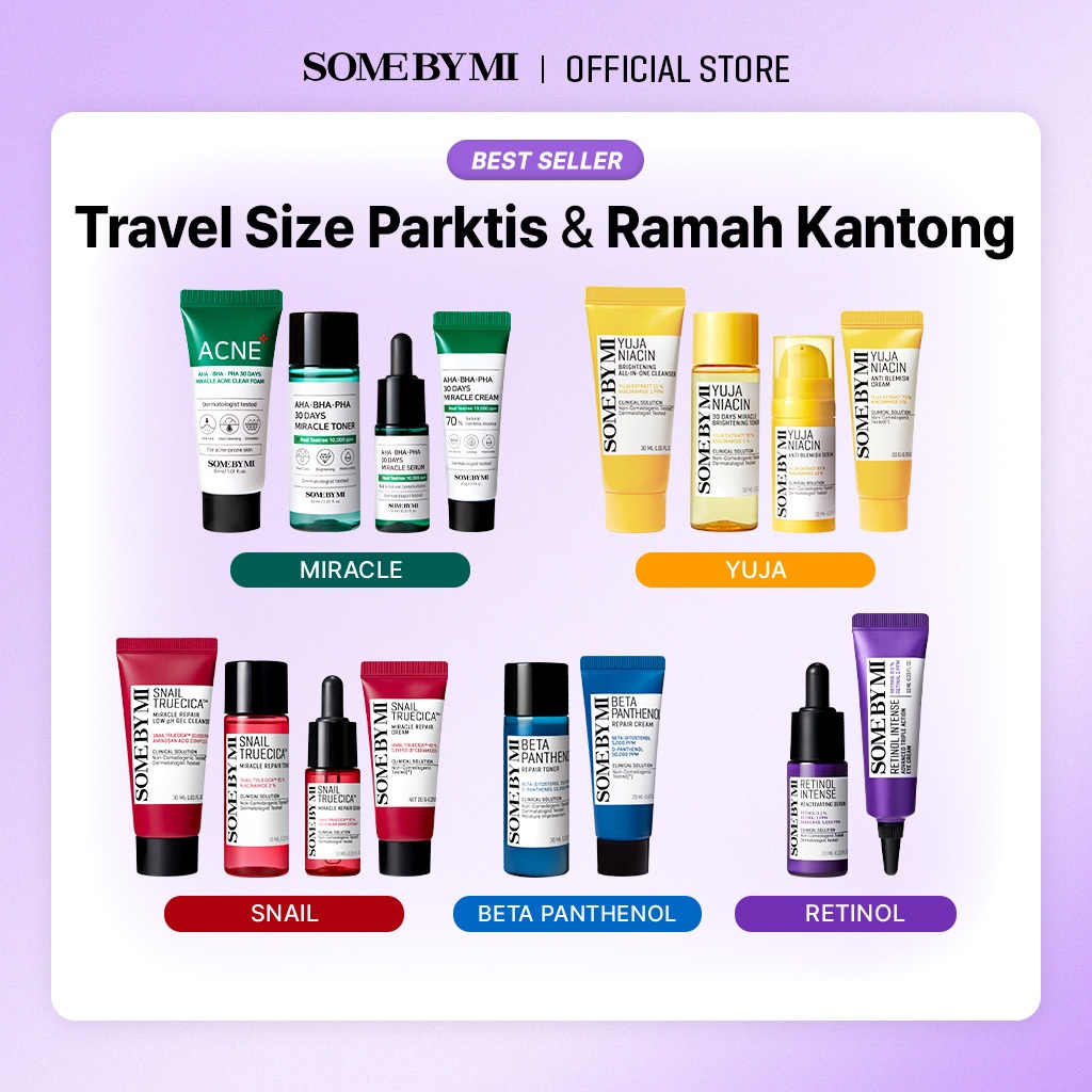 SOME BY MI Travel Size Best Seller *Atasi Jerawat & Eksfoliasi *Bekas jerawat & Menenangkan *Mencera