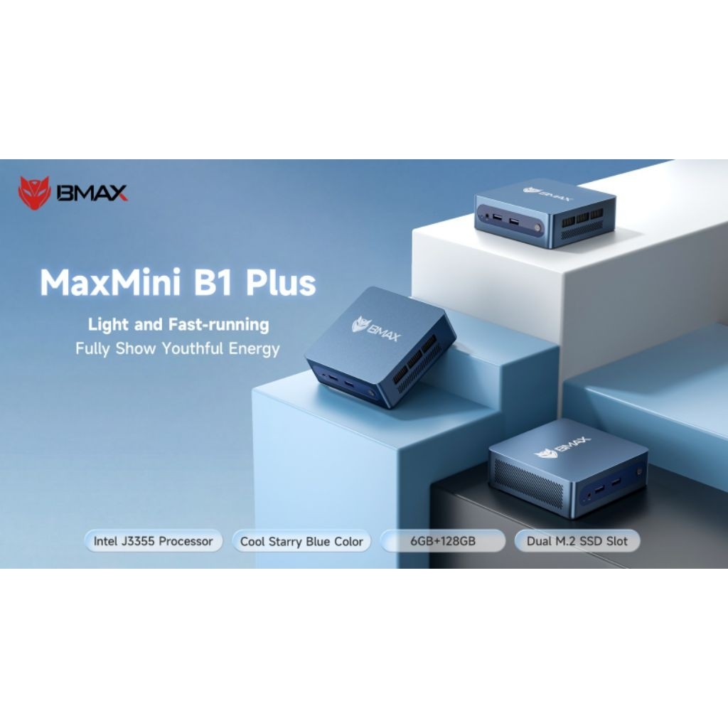 MINI PC BMAX B1 PLUS J3355 6GB/128GB Dual HDMI Windows 11