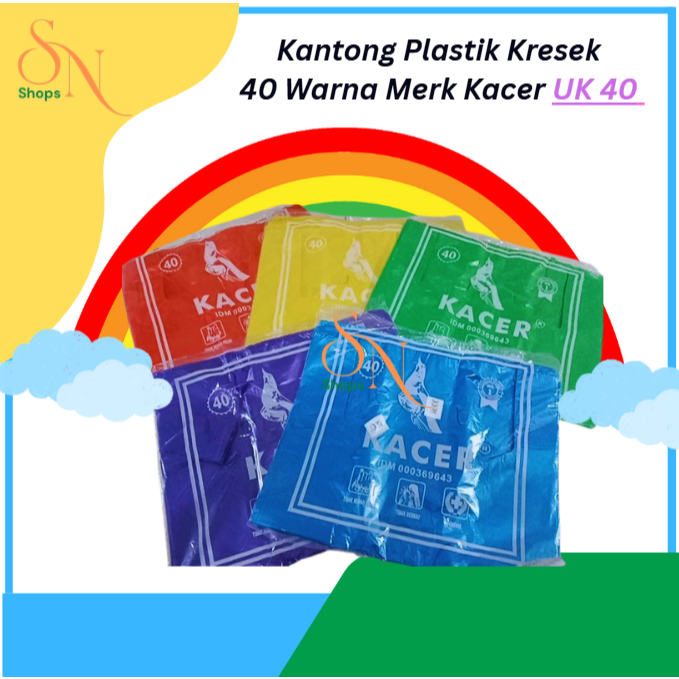 Kantong plastik kresek Warna Warni Merk Kacer UK 40