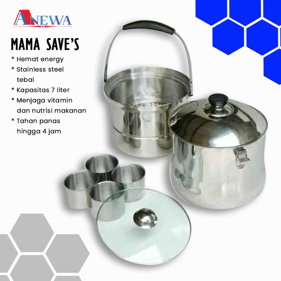 Anewa Mamasave panci stainlessteel alat masak muktifungsi Kuat, Tahan Lama, Mudah Dibersihkan