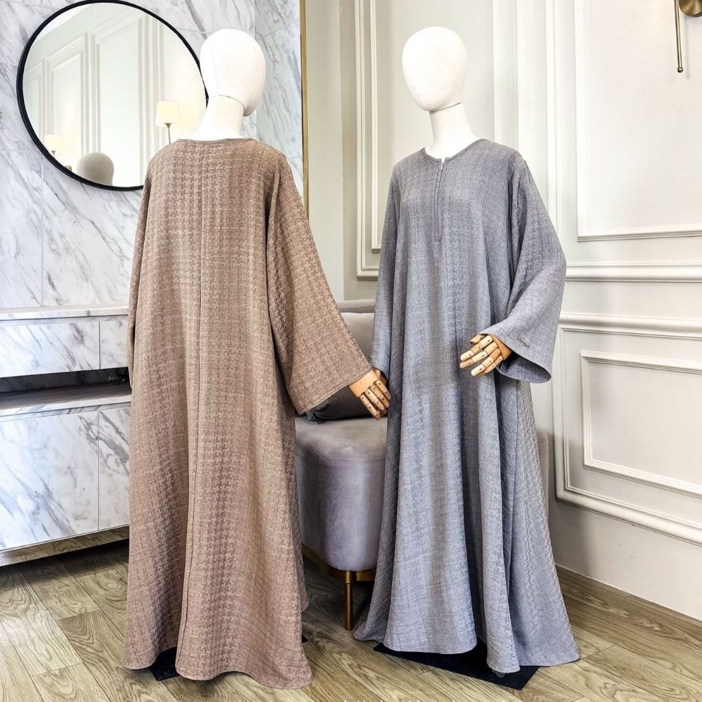 Tsurayya - (Abaya Saja) Abaya Aafiya Bahan Linen Blend / Abaya Lebaran