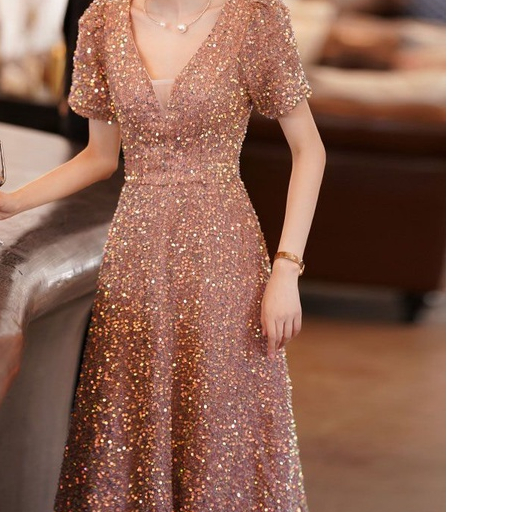 Women's New Banquet Temperament, High end, Light LuxuryFrench LuxuryGaun malam