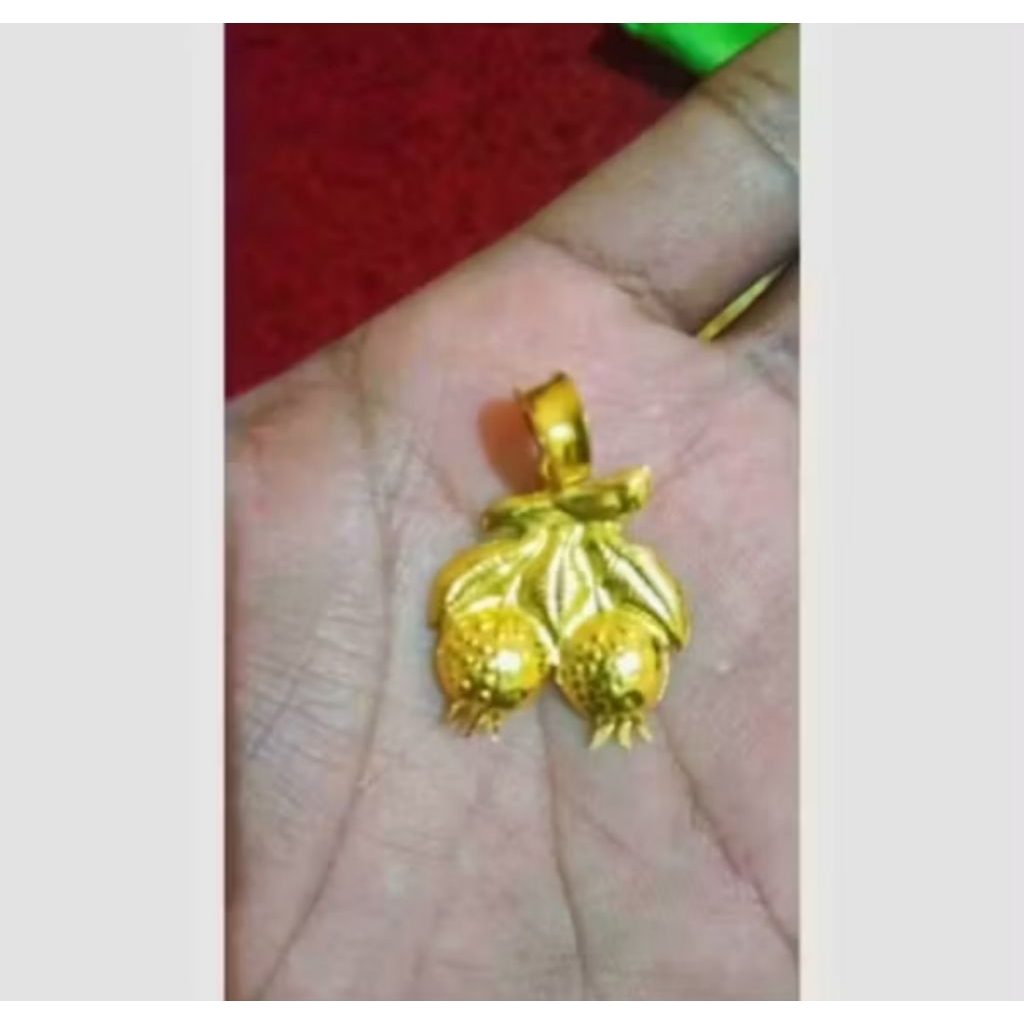 LIONTIN BUAH CERY MAINAN KALUNG LOKET LAPIS EMAS 24K