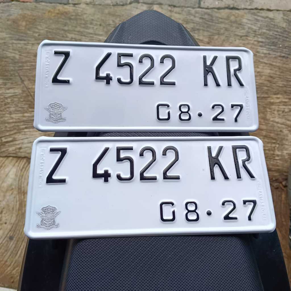 Bikin pl4t m0t0r Standar WARNA PUTIH FONT LAMA DAN FONT BARU