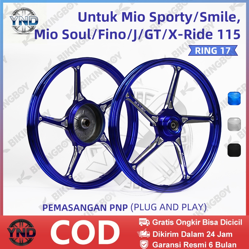 Velg Racing BIKINGBOY Ring 17 untuk Yamaha Mio Sporty / Mio Smile | Ukuran 1.4*17 F & 1.6*17 R | Vel