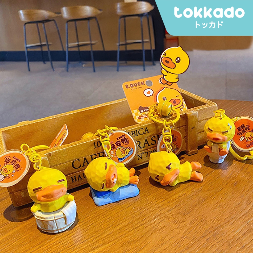 TOKKADO B.Duck Daily Keychain Bag Charm Original Miniatur Dekorasi Hiasan Bebek Kuning Lucu