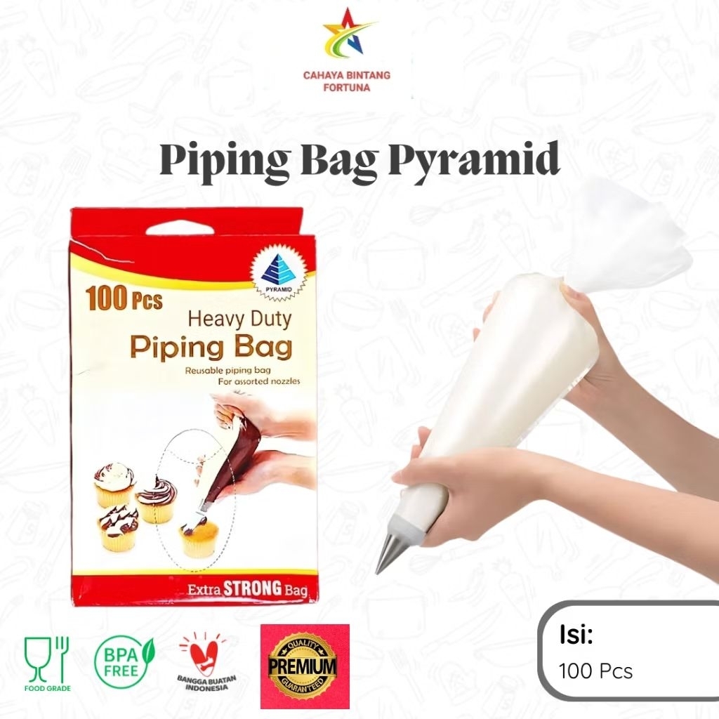 Plastik Segitiga Piping Bag Pyramid @100Pcs /Plastik Segitiga Tebal / Piping Bag Murah