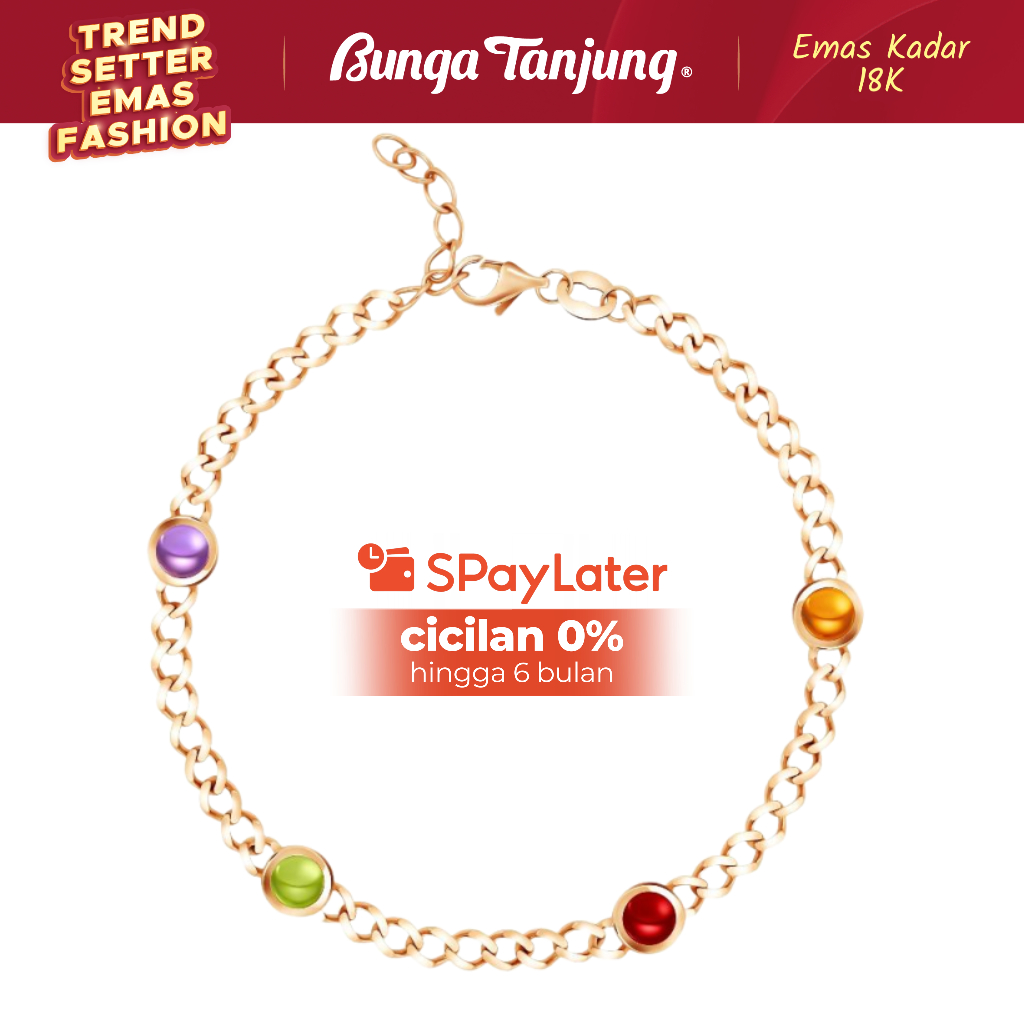 GELANG TRUE COLORS MIX C - SDW GOLD - EMAS 18K - BUNGA TANJUNG GOLD