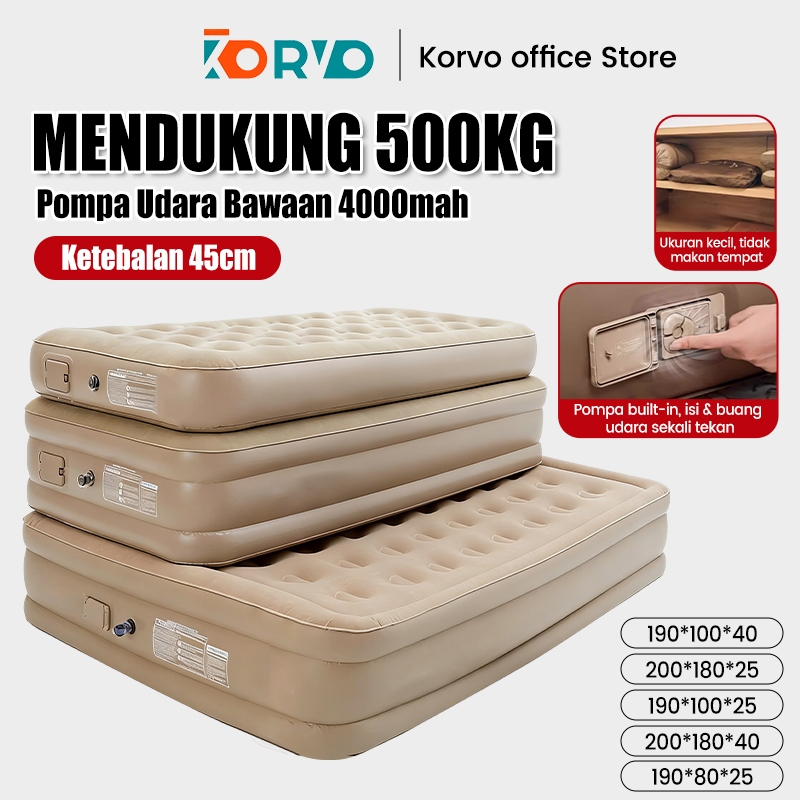 KORVO Airbed - Kasur Camping Portable/Kasur tiup untuk outdoor/Matras Camping Portabel/Kasur Tiup un
