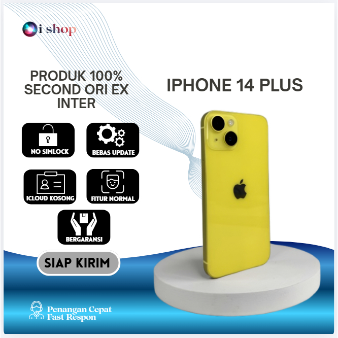 iPhone 14 Plus 128GB,256GB Second Ori Apple Kondisi Mulus & Normal, ALL SIM , KUALITAS TERJAMIN