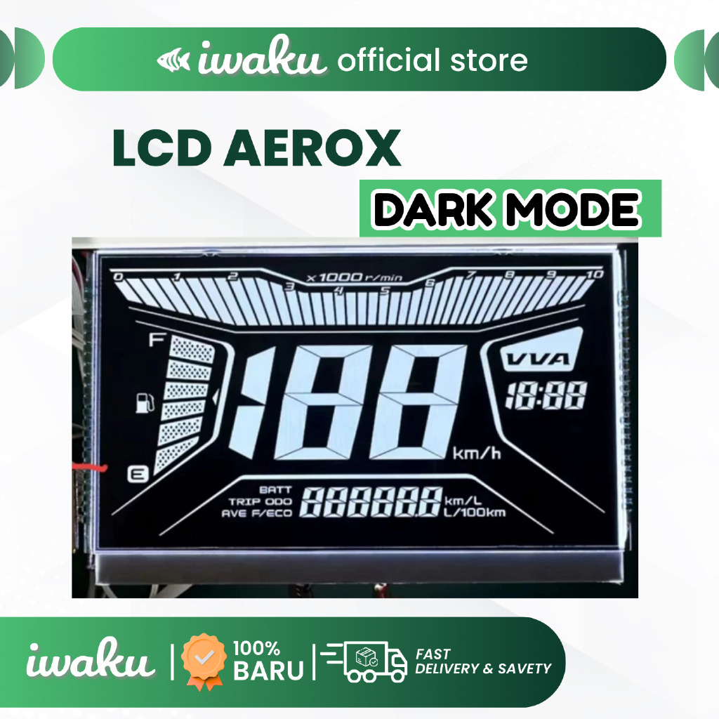 [VA] LCD Aerox 155 Lexi (Dark Mode) Speedometer Digital Yamaha Cocok Semua tipe, Aerox ABS or Aerox 