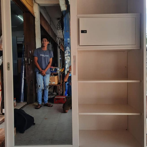 LEMARI PAKAIAN SLIDING BESI 150 CM BATAM