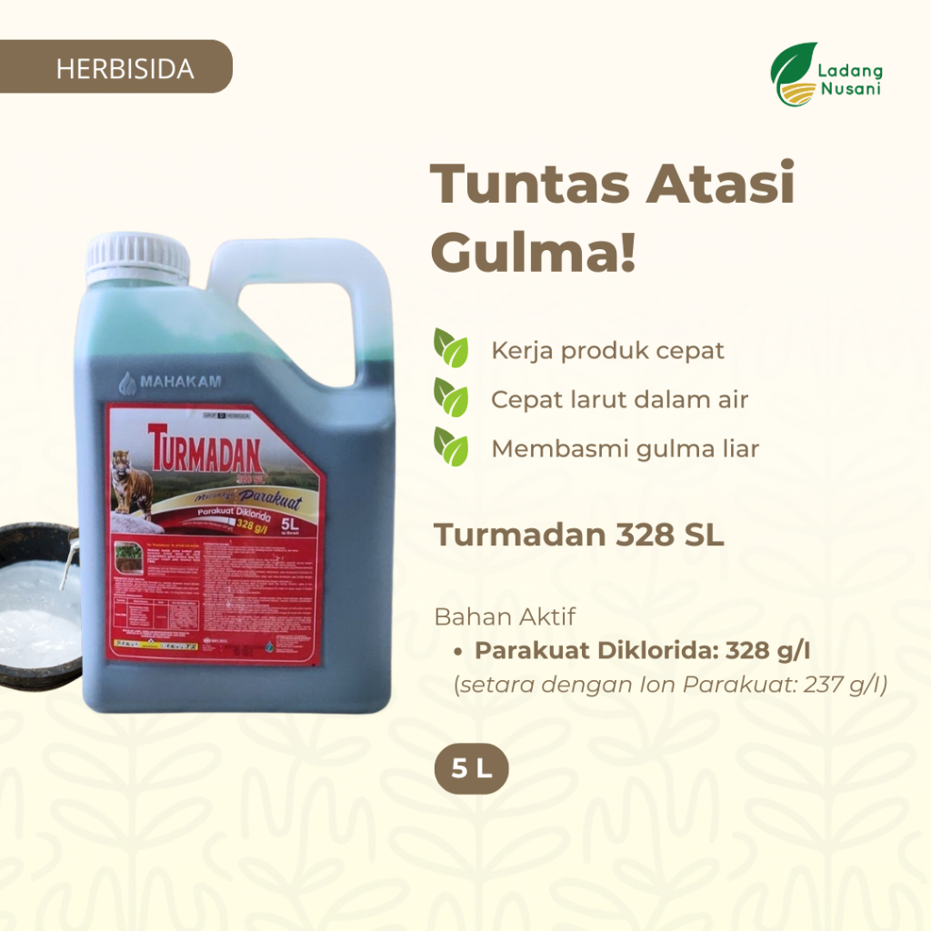 Mahakam TURMADAN 328 SL 5 Liter - Herbisida Gulma Karet TBM
