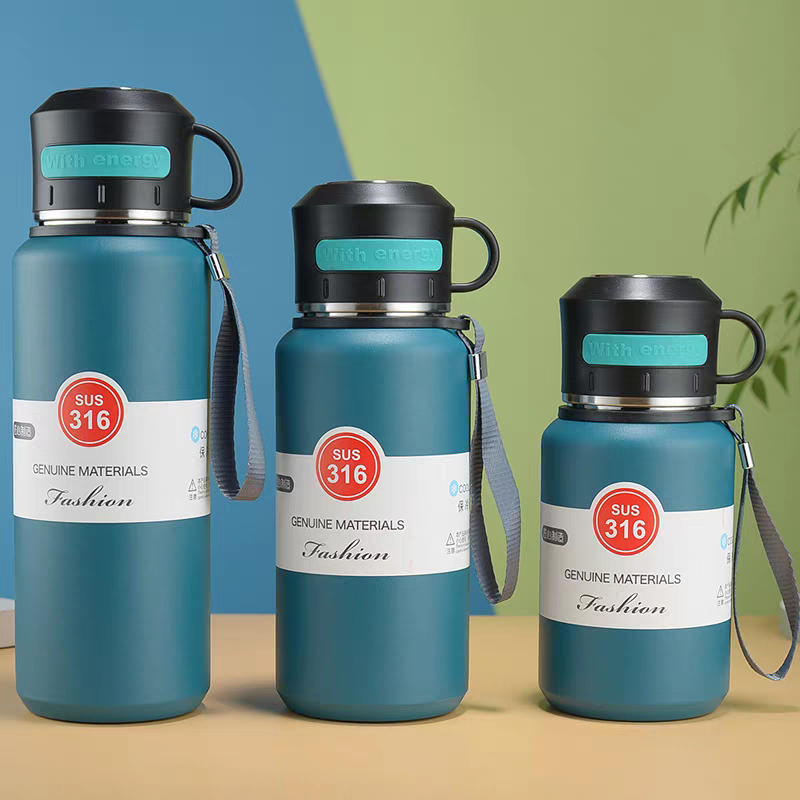 XCRJ-340 Thermos vaccum 1000ML flask Gelas Cangkir Life Polos Non led suhu Botol Minum Stainless the