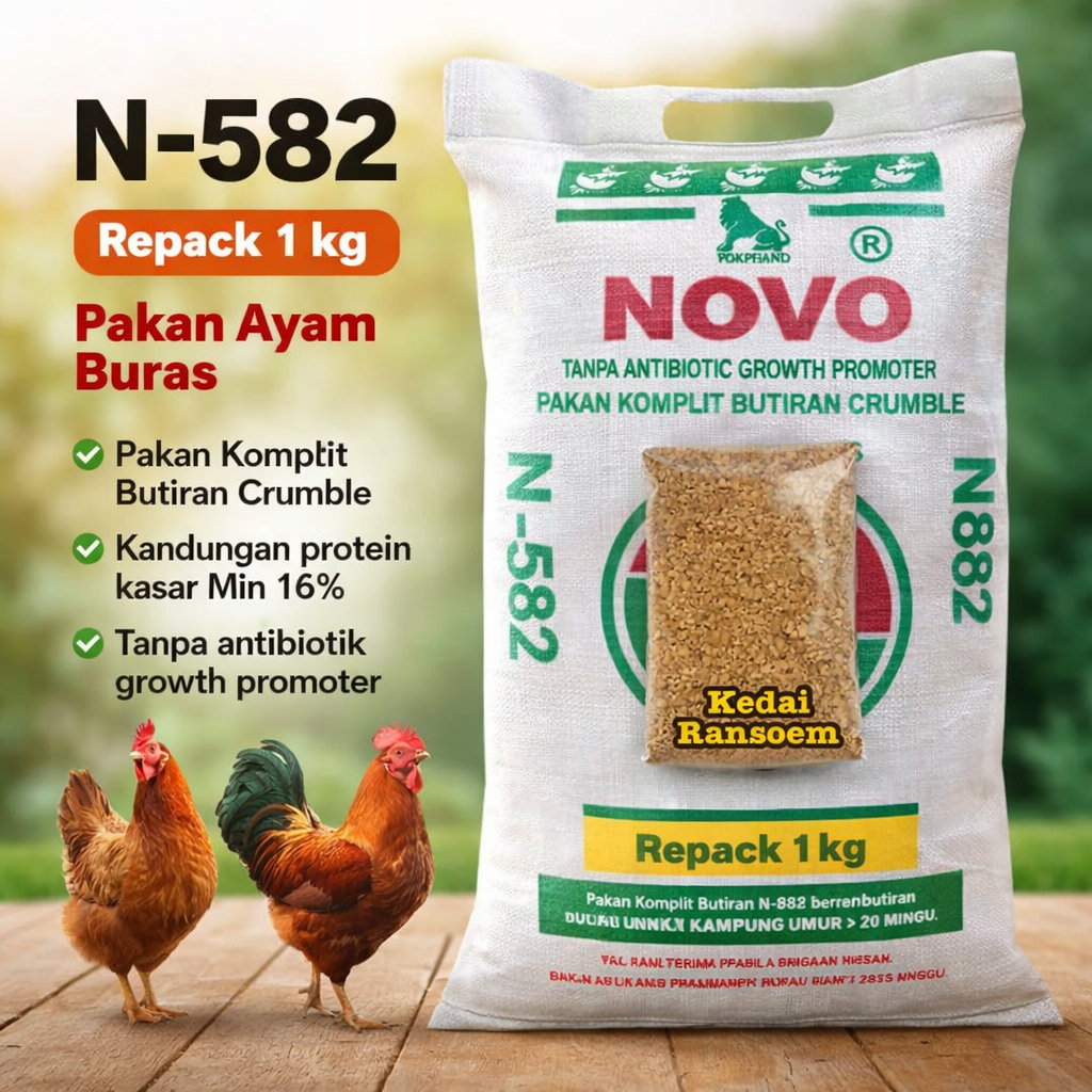 N-582 Eceran 1 kg | Pakan Ayam Kampung | Pur Ayam Buras
