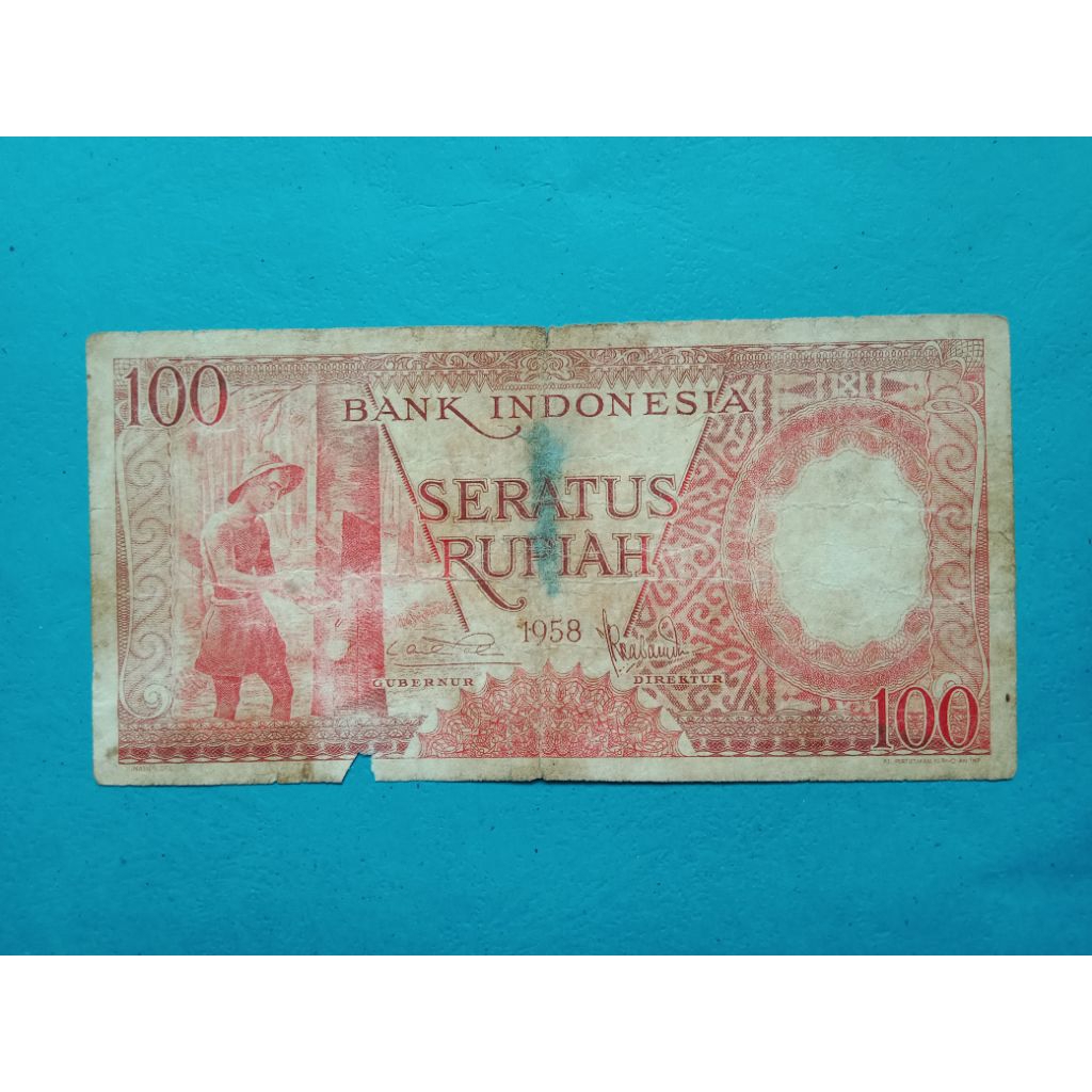Uang 100 Rupiah Seri Pekerja Tangan 1958