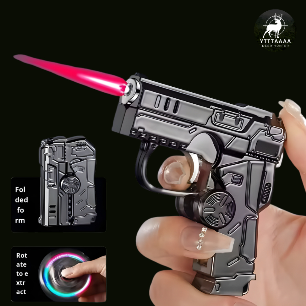 korek api bara model pistol mainan korek gas spiner pistol bisa di isi ulang