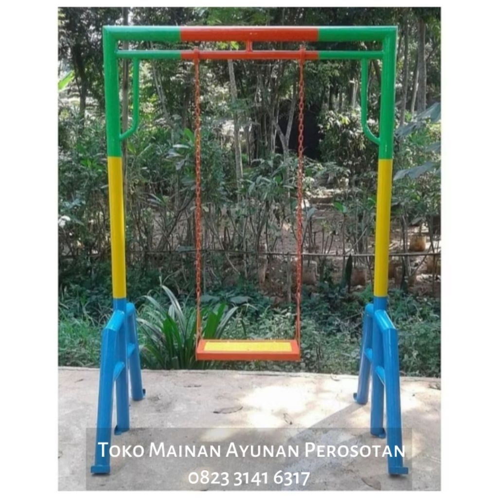 Ayunan Rantai Besi - Ayunan Taman - Ayunan Teras - Ayunan Outdoor Anak Tk Paud - Mainan Ayunan - Pla